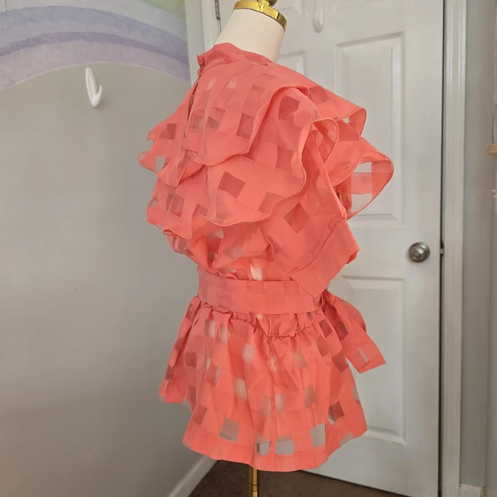 CQ By CQ | Medium | Unique Ruffle High Neck Blouse - Picture 5 of 15